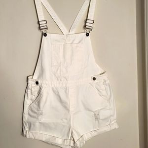 White Denim Overalls/ Romper